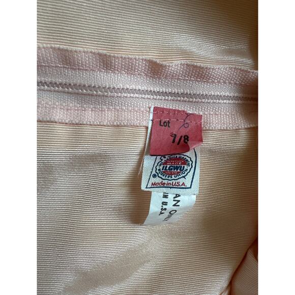 Vintage 1950s Peach Taffeta Off-Shoulder Drop-Waist Gown Rhinestone Bow Size 6 - Picture 14 of 14